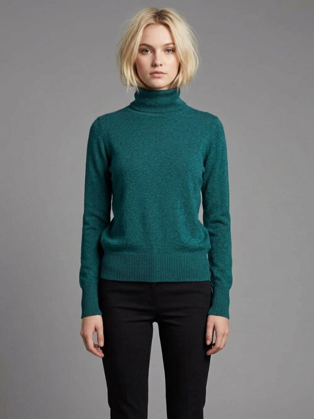 2/$30 J. Crew Mercantile Wool Blend Turtleneck Blouson Sweater Teal XS #A2920